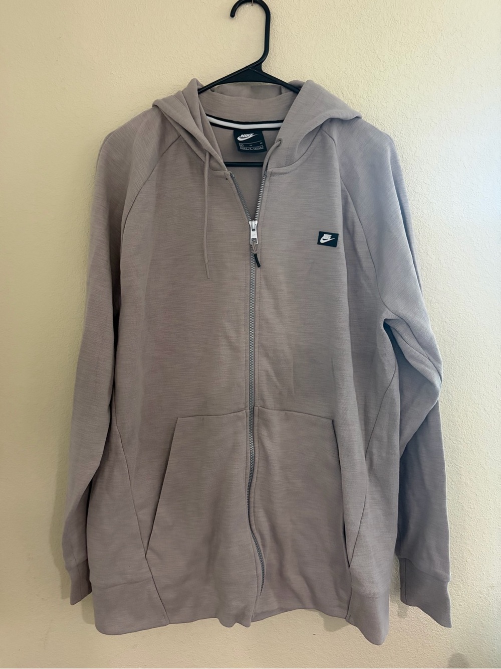 Nike Men’s Full-Zip Hooded Sweatshirt in Taupe